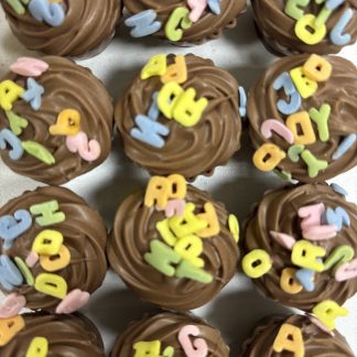 Letter cupcakes